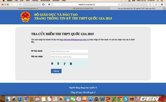 Thí sinh kêu trời vì các trang web tra cứu điểm thi 2015 liên tục bị quá tải