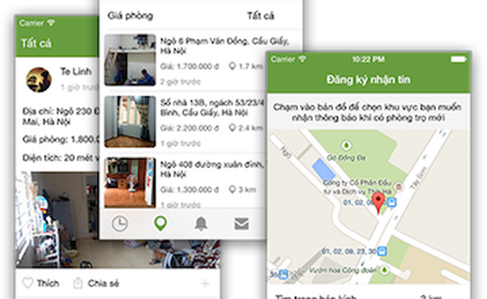 Mạng xã hội tìm nhà trọ "made in Vietnam" do nhóm sinh viên phát triển