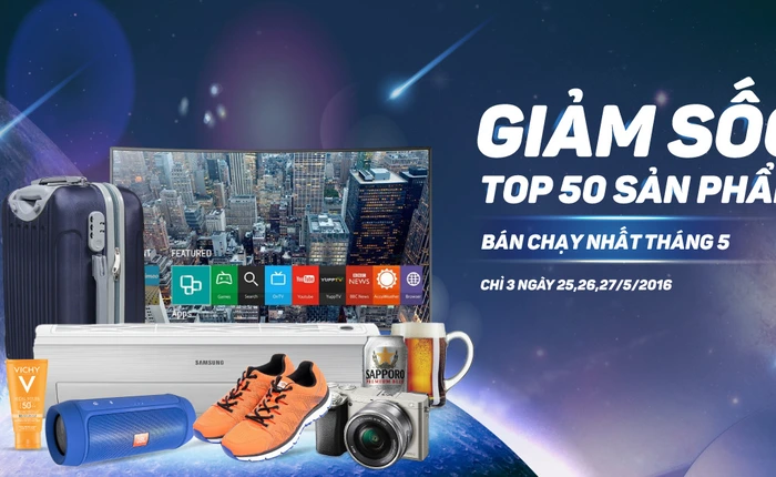 Giảm sốc 50 sản phẩm bán chạy nhất tháng 5