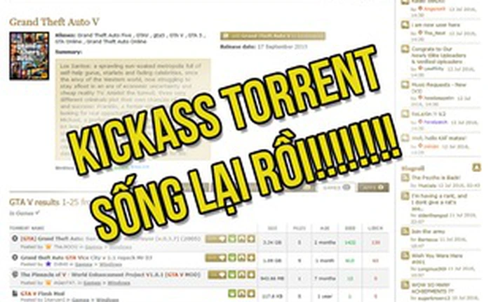 Kickass Torrents bất ngờ sống lại như chưa bao giờ bị sập