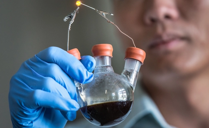 Phát minh ra loại pin dòng chất lỏng hoạt động dựa trên trọng lực