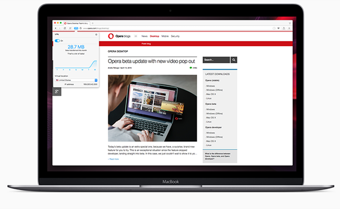 Trình duyệt đầu tiên tích hợp VPN miễn phí, dữ liệu không giới hạn, ẩn địa chỉ IP