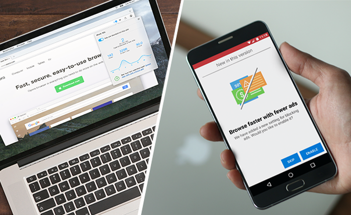 Opera Mini trên Android có sẵn chặn quảng cáo, nhanh hơn tới 40%, tiết kiệm 14% dung lượng tải về
