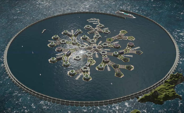 Phải chăng trong tương lai loài người sẽ sống trong những thành phố nổi giữa biển khơi như thế này?