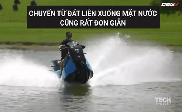 [Video] Bạn không nhìn nhầm đâu, chiếc mô tô này vừa đi được trên cạn, lại vừa lội được nước