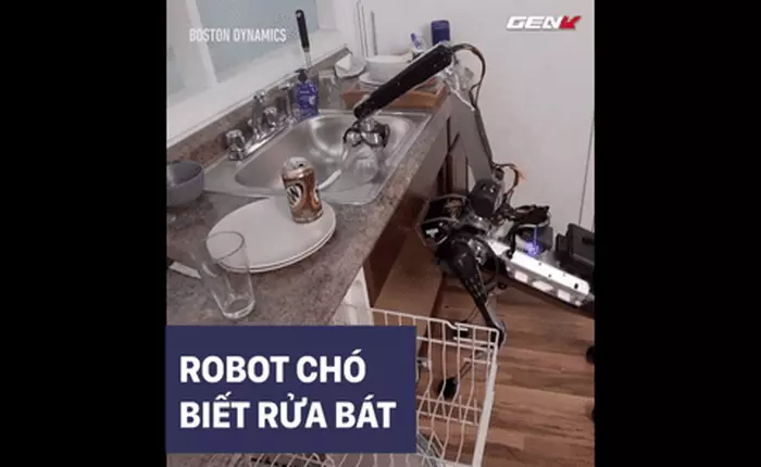 Trông nhà xưa quá rồi, giờ robot chó là phải biết cả rửa bát