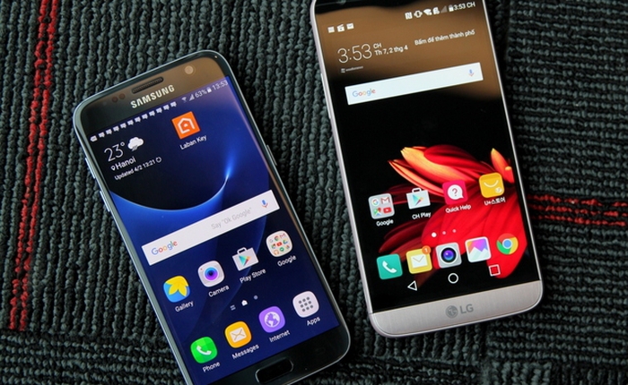 Đọ dáng LG G5 Hàn Quốc và Galaxy S7 chính hãng Việt Nam