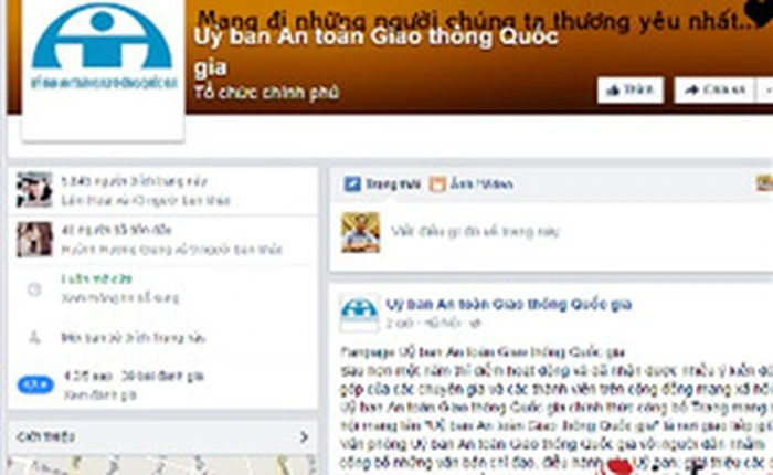 Ủy ban ATGT Quốc gia lập trang Facebook tiếp nhận ý kiến người dân