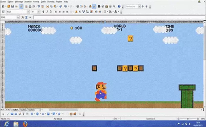 Bất ngờ trước game Mario phiên bản đặc biệt chạy trên phần mềm kế toán Excel