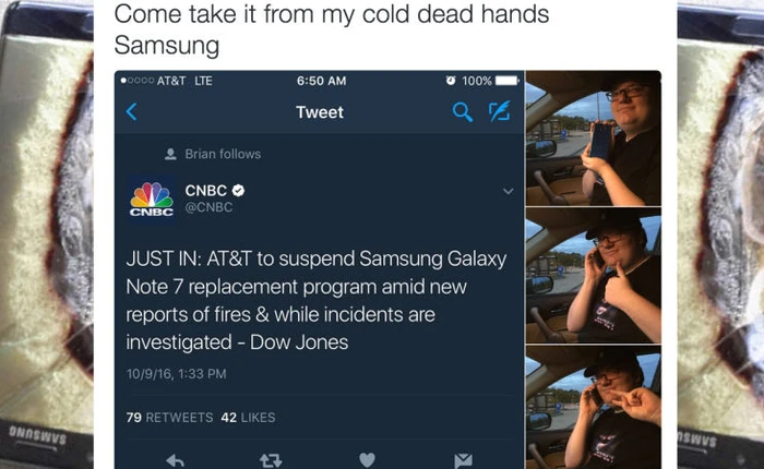 Fan cuồng Samsung kiên quyết giữ lại Note7: “Hãy đến lấy nó khi nào tôi đã chết”
