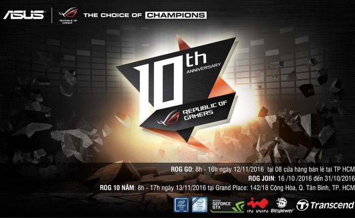 Mời tham dự sự kiện sinh nhật 10 năm Cộng đồng Republic of Gamers của ASUS