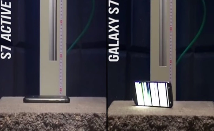Xem Samsung Galaxy S7 Active đọ sức với S7 trong thí nghiệm thả rơi
