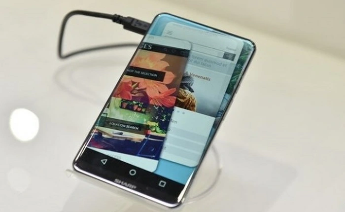 Sharp trình làng bản concept smartphone Sharp Corner R: màn hình cong không viền 5.2 inch