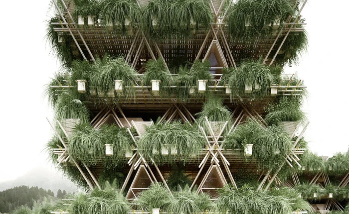 Căn nhà đặc biệt không cần đinh, chẳng cần ốc, chỉ có tre và dây thừng