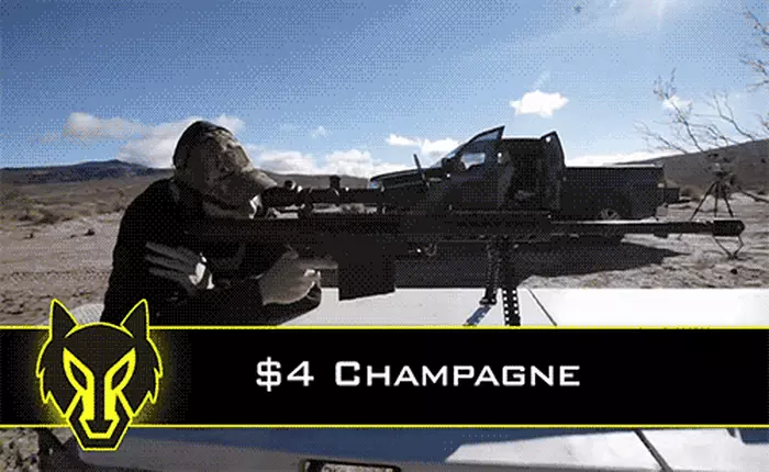 Cần bao nhiêu phát súng bắn tỉa 12,7 mm để mở chai sâm panh từ 300 m?