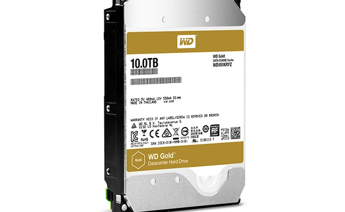 Ổ cứng Western Digital Gold 10TB giá 18 triệu đồng, sử dụng khí Heli