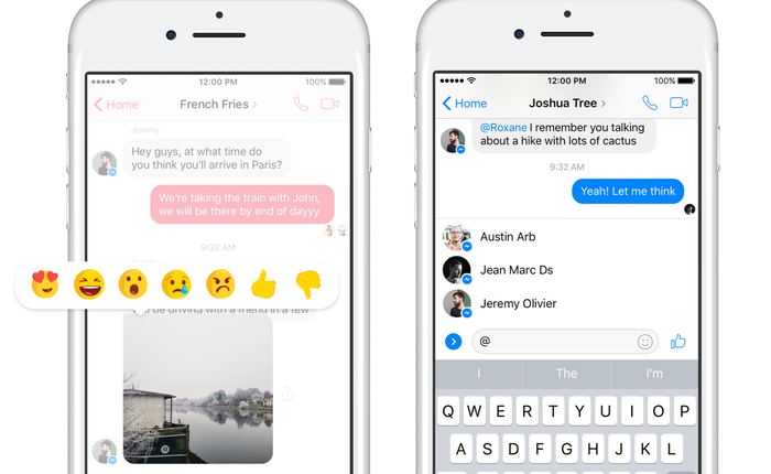 Đã có thể "Phẫn nộ" hoặc "Wow", đồng thời "tag" người dùng trong Facebook Messenger