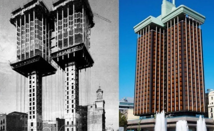 Kỳ lạ tòa nhà được xây ngược từ trên xuống dưới tại Tây Ban Nha