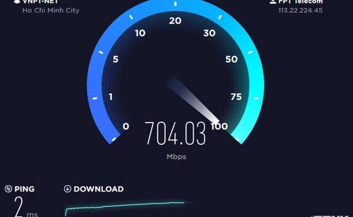 Thử nghiệm gói dịch vụ Internet tốc độ cao 1Gb/s đầu tiên tại Việt Nam của FPT Telecom, tải file 4 GB chỉ tốn chưa đến 4 phút!