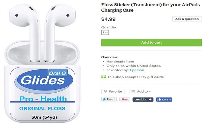 Sợ mất cốc sạc tai nghe không dây Airpods? Hãy hóa trang cho nó giống với cốc đựng chỉ nha khoa