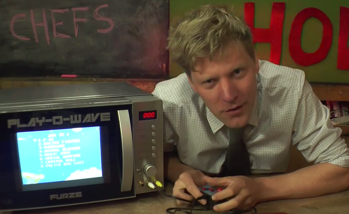 Vâng đây chính là một sản phẩm biểu trưng cho việc sáng tạo ở bất cứ đâu: lò vi sóng chơi được cả game 4 nút