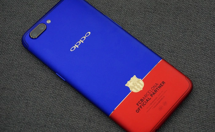 Cận cảnh OPPO R11 Barcelona độc nhất vô nhị tại VN: Mạ vàng 18K, phối màu cực chất nhưng chỉ để trưng bày và không bán