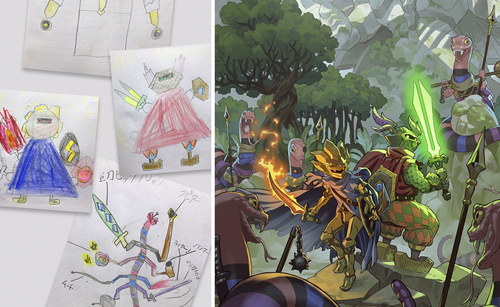 [Vui] Họa sĩ truyện tranh biến các bức vẽ nguệch ngoạc của con trai thành những nhân vật anime siêu ngầu (phần 2)