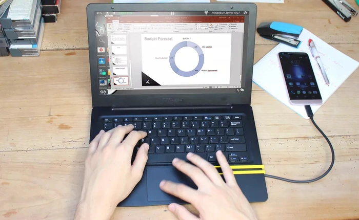Mirabook, dự án phát triển thiết bị biến smartphone thành laptop đang được gây quỹ trên Indiegogo