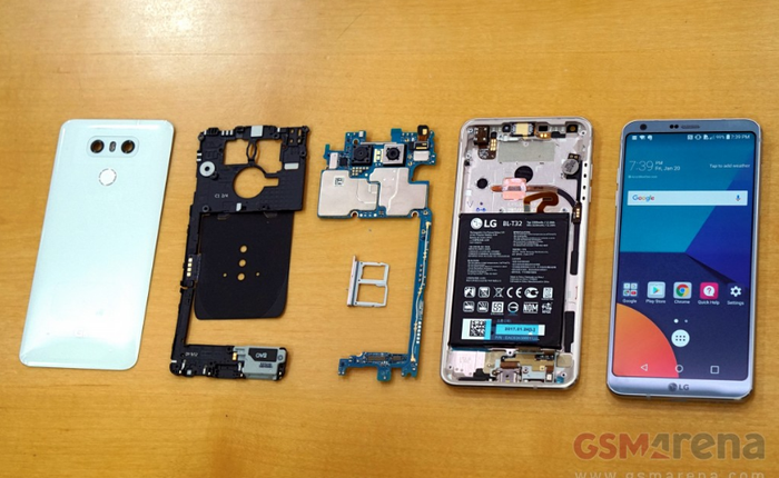 [MWC 2017] Mổ bụng LG G6, có ống tản nhiệt, pin Li-Po chống cháy