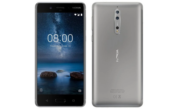 Đây là Nokia 8 phiên bản màu Bạc, có camera kép
