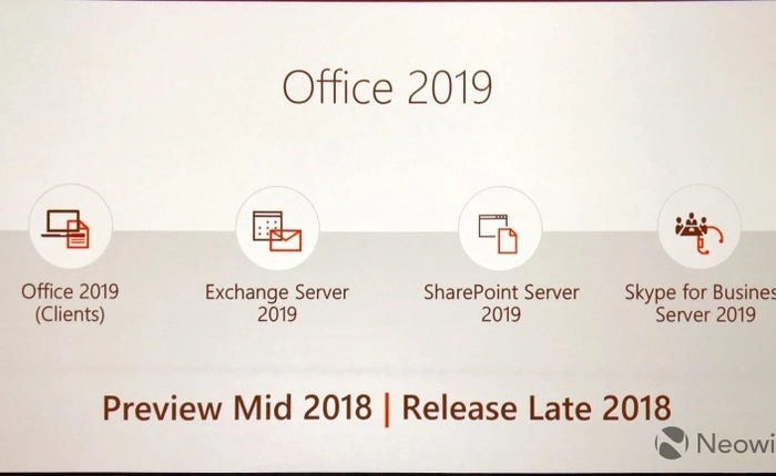 Microsoft sẽ ra mắt Office 2019 vào mùa thu năm 2018