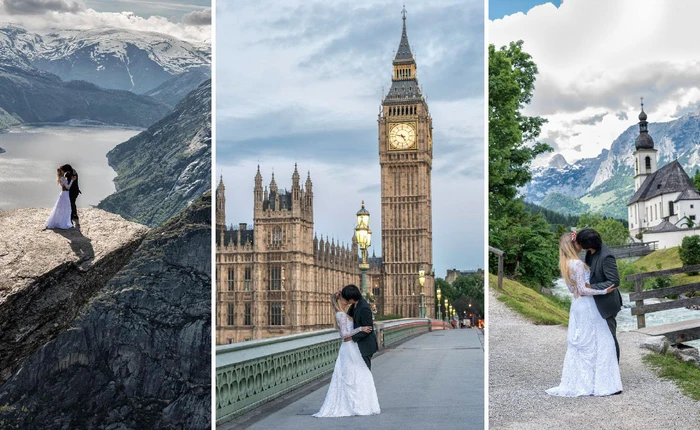 Chẳng cần ai hỗ trợ, cặp đôi mới cưới này chu du 11 quốc gia để tự chụp ảnh cưới đẹp lung linh cho riêng mình