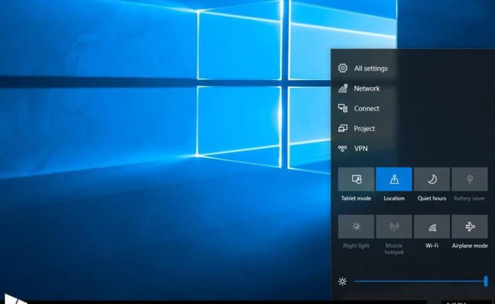 Microsoft âm thầm sao chép Control Center của iOS cho Windows 10