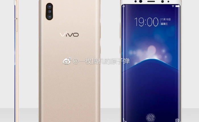 Smartphone đầu tiên trên thế giới có cảm biến vân tay nhúng vào màn hình của Vivo vừa lộ diện, có tới 3 camera sau