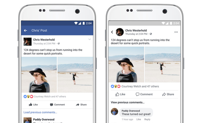 Facebook bắt đầu thay đổi giao diện mới, xanh thành trắng, vuông thành tròn