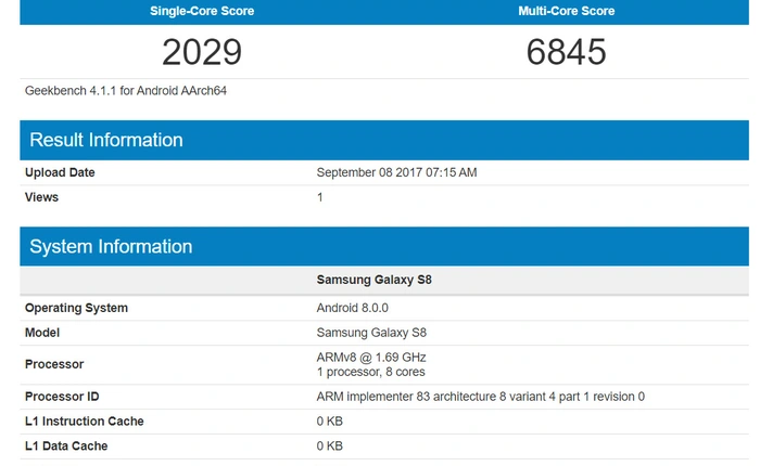 Rò rỉ điểm benchmark của Galaxy S8 chạy Android 8.0, ngày ăn bánh Oreo của Samsung đang đến rất gần