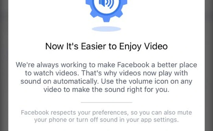 Quan trọng: Facebook giờ sẽ bật cả tiếng khi phát video tự động trên News Feed