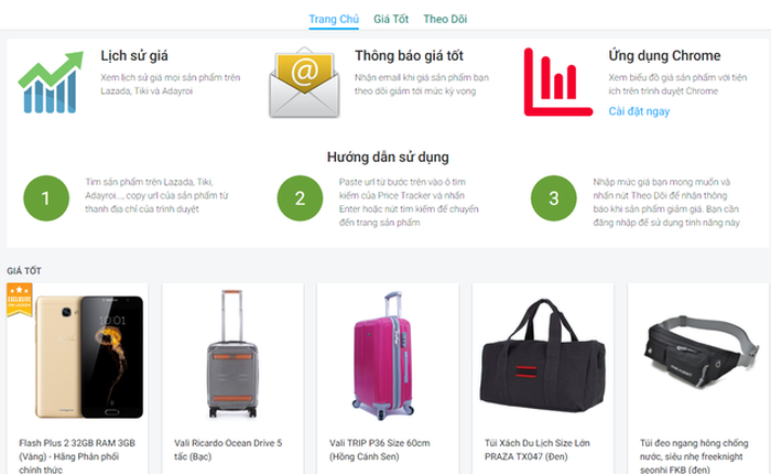 Đã có công cụ so sánh lịch sử giá sản phẩm trên các trang Tiki, Lazada, Adayroi