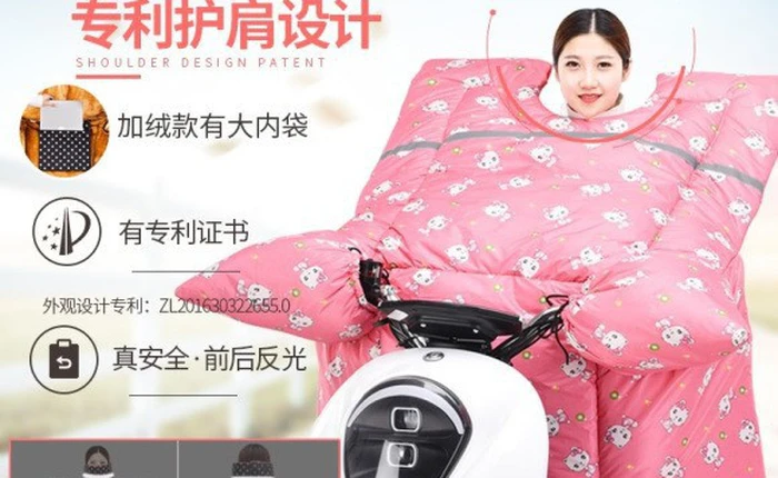 Đây là chiếc áo khoác chăn ấm của Trung Quốc dành riêng cho các "ninja xe tay ga" trong mùa đông năm nay