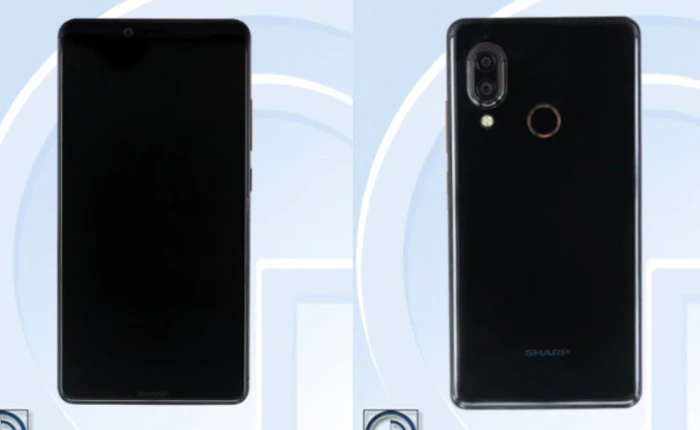 Smartphone không viền màn hình của Sharp lộ diện, camera kép xếp dọc phía sau giống iPhone X