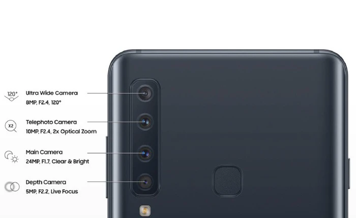 Hé lộ hệ thống camera sau có tới 4 ống kính của Galaxy A9s