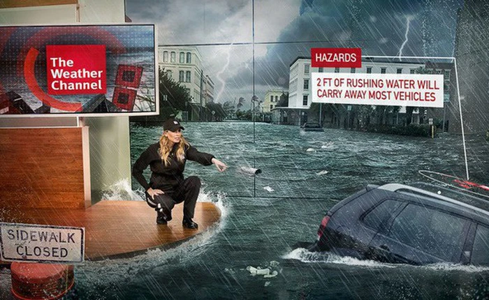 Khi công nghệ thực tế ảo tăng cường (AR) ứng dụng sâu vào các bản tin thời tiết, con người sẽ ngày càng biết sợ thiên tai hơn nữa