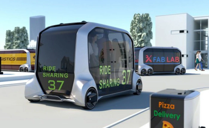 [CES 2018] Toyota trình làng ý tưởng xe tự lái đa năng e-Palette: ki-ốt bán hàng di động kiêm xe buýt chở khách
