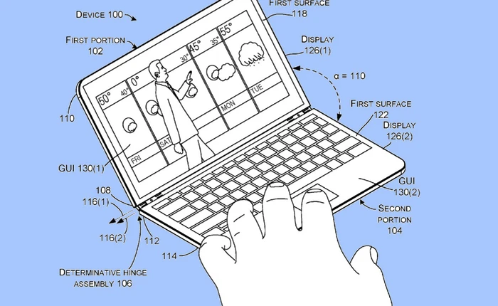 Microsoft công bố bằng sáng chế về thiết bị bản lề đặc biệt giúp biến Surface Phone thành một chiếc laptop mini chỉ trong nháy mắt
