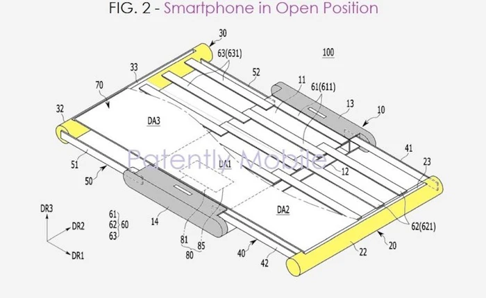 Lộ bằng sáng chế mới về smartphone có thể kéo rộng màn hình của Samsung