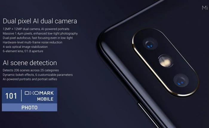 DxOMark đánh giá khả năng chụp ảnh của Xiaomi Mi MIX 2S tương đương iPhone X với 101 điểm