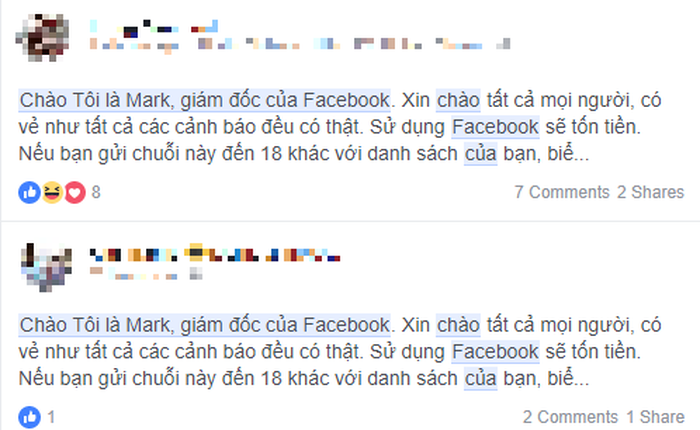 Những cảnh báo về "Facebook mất phí sử dụng" đều là giả mạo