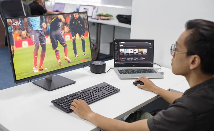 Trên tay và trải nghiệm nhanh bộ ba thiết bị văn phòng của HP: laptop Elitebook 840 G5, màn hình 4K EliteDisplay S270n và trạm kết nối Thunderbolt Dock G2