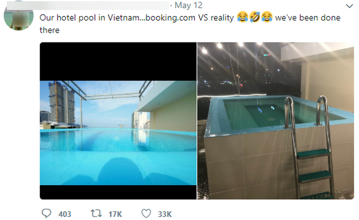 Háo hức book khách sạn qua mạng vì hồ bơi đẹp, cô gái khóc thét vì thực tế quá tàn nhẫn