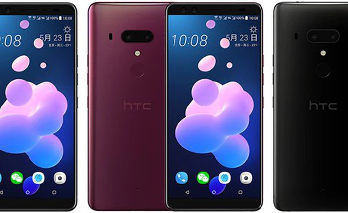 HTC U12+ lộ diện, không có tai thỏ, camera kép trước và sau, chip Snapdragon 845
